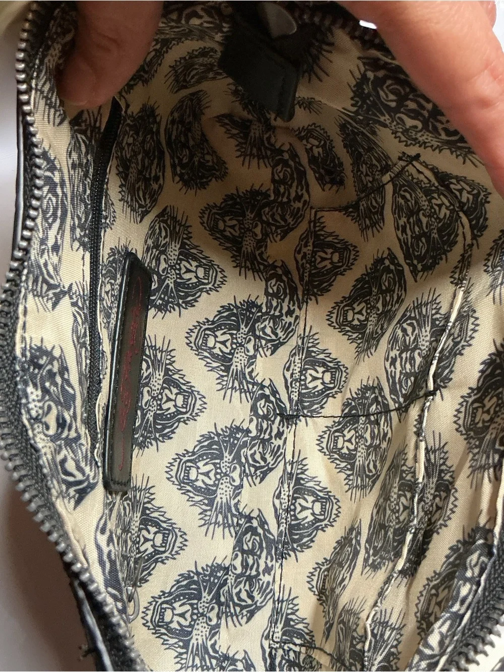 Ed Hardy Studded Jewel Baguette Shoulder Bag - Black - nwot